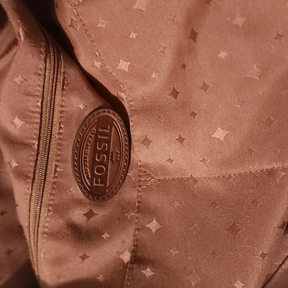 Fossil Explorer Large Brown Leather Fold over Messenger Tote Crossbody Bag - Picture 7 of 9